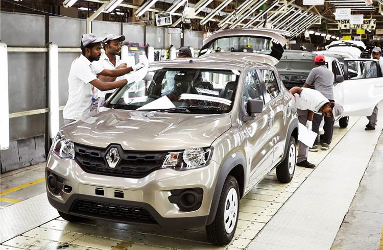 The Kwid production line at Renault India's plant in Oragadam, Chennai.