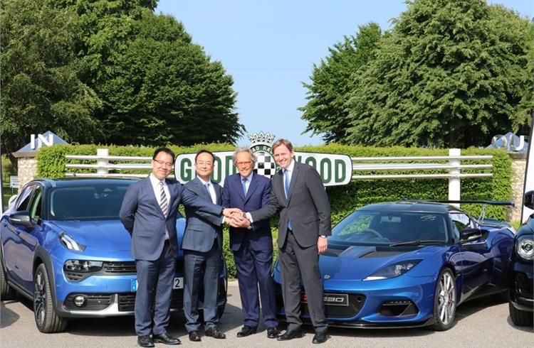Duke of Richmond welcoming Geely and Shell to Goodwood.
