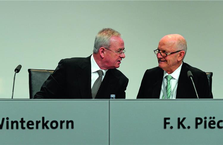 Martin Winterkorn and Ferdinand K Piech at the 2013 AGM in April 2013.
