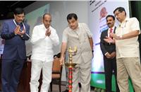 Union minister Nitin Gadkari inaugurates ICEPT. Also seen are Union minister Anant Geete and secretary, MoRTH, Vijay Chibber.
