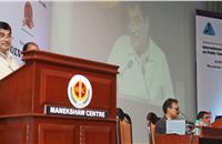 Nitin Gadkari, Union Minister for Road Transport & Highways and Shipping, delivering the keynote address at ICEPT in New Delhi.