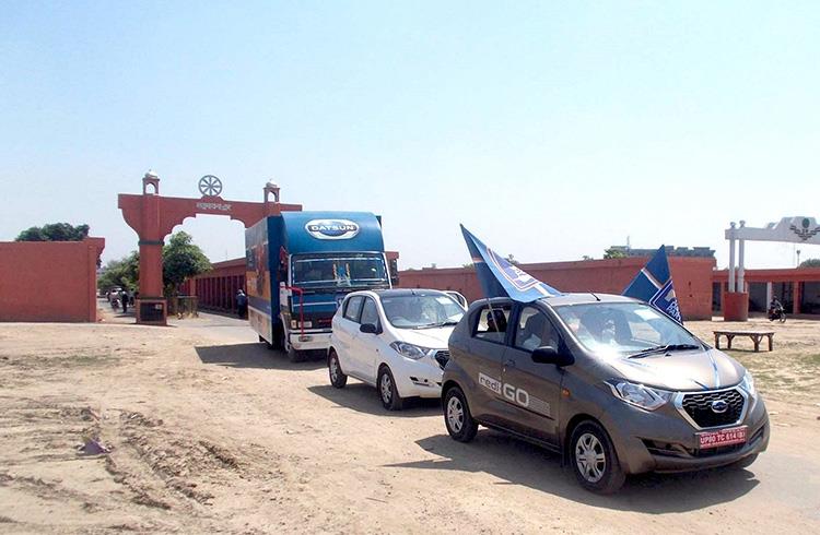 The eight vans will travel to locations in 40 satellite cities, 82 districts and 250 tehsils within a 50-100km radius of Nissan/Datsun showrooms.
