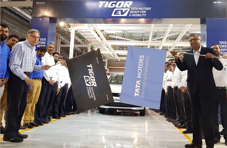 Tata Tigor EV rolls out from Sanand plant