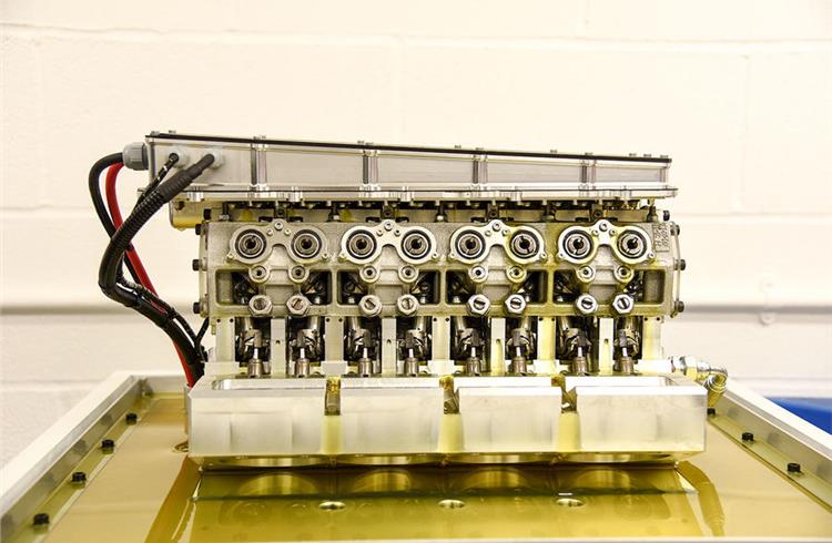 Prototype IVA engine swaps a usual longitudinal camshaft for short, individually driven camshafts sited across the top of the cylinder head.