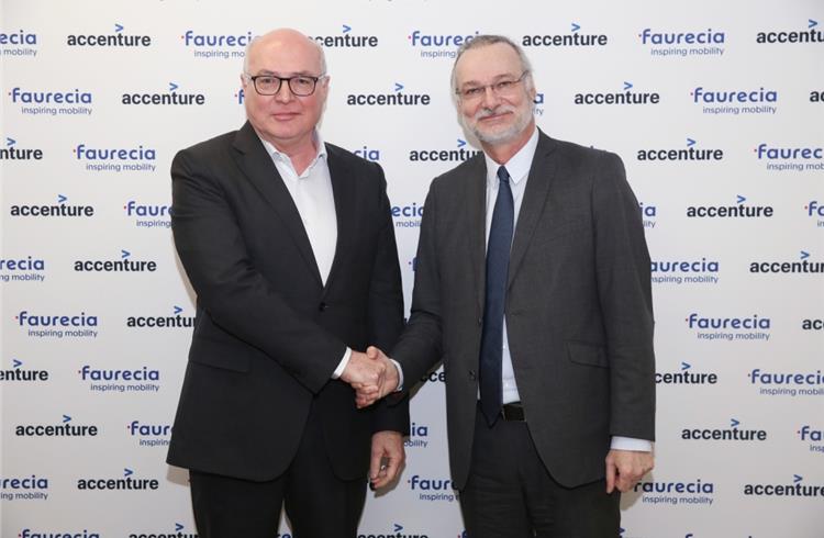 L-R: Patrick Koller, Faurecia's CEO and Pierre Nanterme, Accenture's chairman and CEO