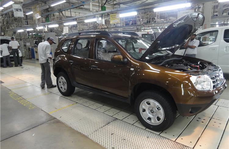 The Renault Duster line at the Oragadam plant in Chennai.