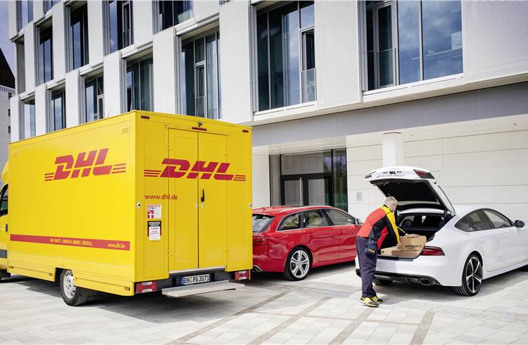 Audi, in sync with DHLParcel and Amazon Prime, has developed a system that enables delivery of packages directly to the boot of a customer’s Audi using one-time keyless access tech.