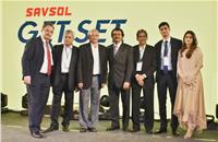 L-R: Sunil Aima, CEO, Lubes, Savita Oil; Ravindra Pisharody, non executive director; Sanjeev R Pandit, non executive director; Gautam N Mehra, CMD, Savita Group; Suhas Dixit, executive director; Siddharth Mehra, executive director and Simran Mehra, non executive director.