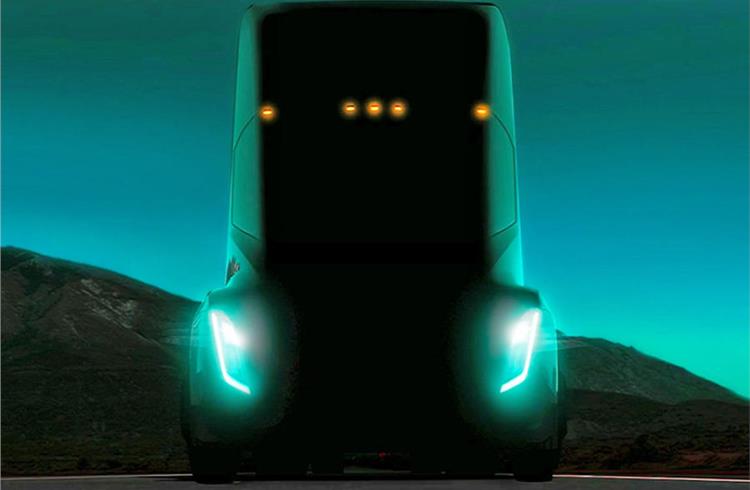 The Tesla lorry has been part-revealed in a preview image shown during an interview with TED.