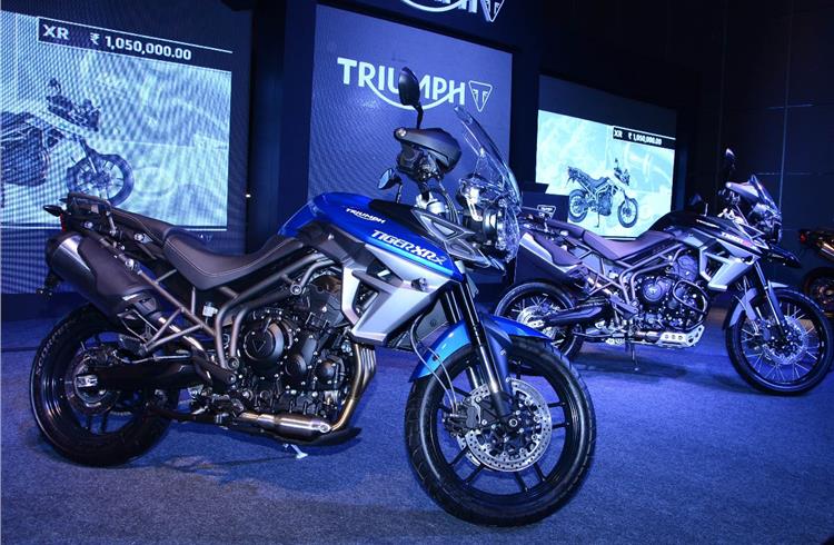 Triumph's CKD models in India grow to 9 with the Tiger XRx and Tiger XCx .