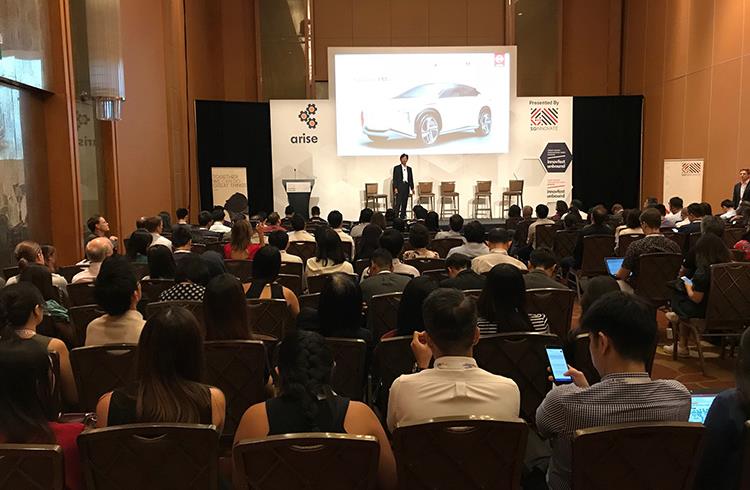Satoru Mizoguchi, Nissan's senior vice president for research & development in Asia & Oceania, at the 'innovfest unbound' event in Singapore