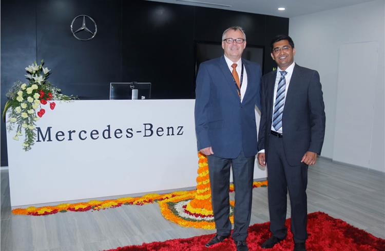 L-R: Thomas Merker, VP ( Body and Safety), Mercedes-Benz Cars Development, and chairman, MBRDI, with Manu Saale, MD and CEO, MBRDI.