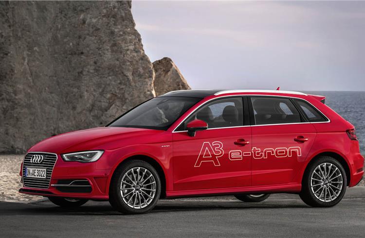 The A3 e-tron, Audi's first plug-in hybrid model, offers 150 kW (204bhp) of system power and a pure electric range of 50 kilometres.