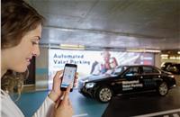 A smartphone app helps bring the vehicle into the pick-up area autonomously.