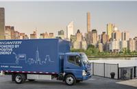 The Fuso eCanter, the first all-electric truck in series production, had its global launch in New York City yesterday. Daimler’s plant in Tramagal, Portugal will assemble all eCanter vehicles for the European and US markets.