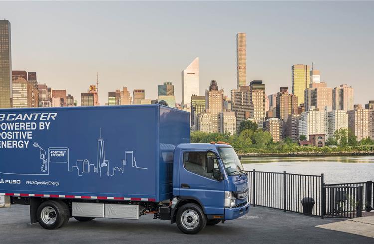 The Fuso eCanter, the first all-electric truck in series production, had its global launch in New York City yesterday. Daimler’s plant in Tramagal, Portugal will assemble all eCanter vehicles for the European and US markets.