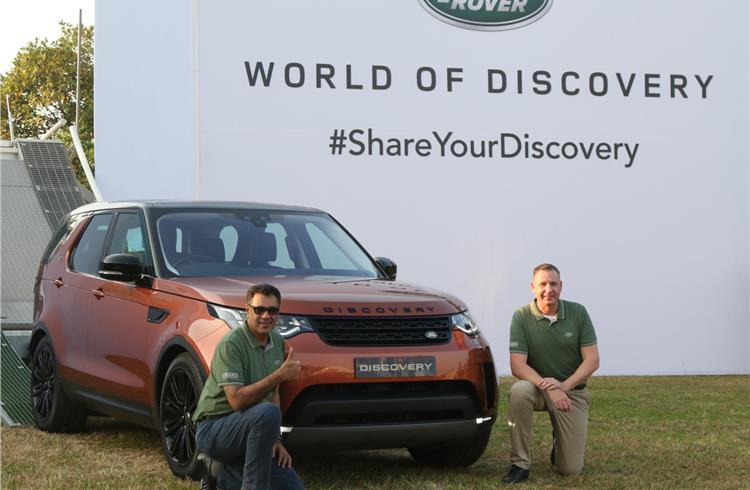 L-R: Rohit Suri, president and MD, Jaguar Land Rover India, with Mark Turner, brand director, Overseas Region, Jaguar Land Rover at the launch of the All-New Discovery in Mumbai. 