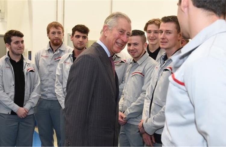 Prince Charles visits Nissan plant in Sunderland