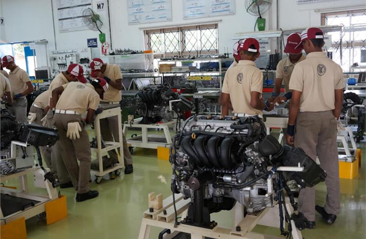 The Toyota Technical Training Institute's 3-year course covers automobile assembly, weld, paint and mechatronics, focusing on the holistic development of knowledge (16%), skill (34%), body and mind (5