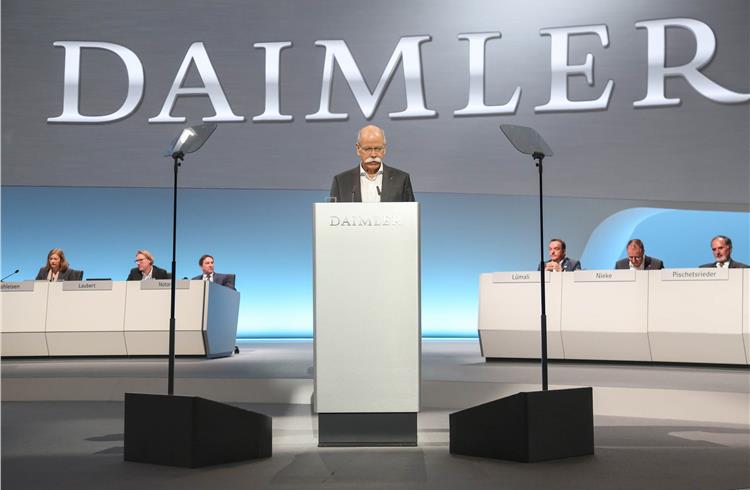 Dr. Dieter Zetsche, Chairman of the Board of Management of Daimler AG and Head of Mercedes-Benz Cars, at the Daimler Annual Shareholder‘s Meeting 2017, held today at the City Cube in Berlin.