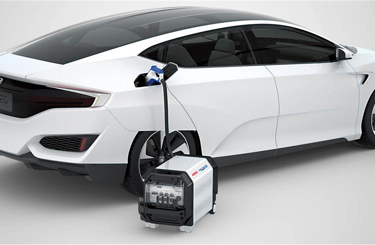Honda's FCV Concept with external power feeding device that enables AC power output from the FCV with maximum output of 9 kW