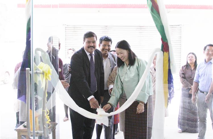 SR Chatterjee, zonal manager, east, JK Tyre & Industries Ltd inaugurating JK Steel Wheels in Thimphu, Bhutan.