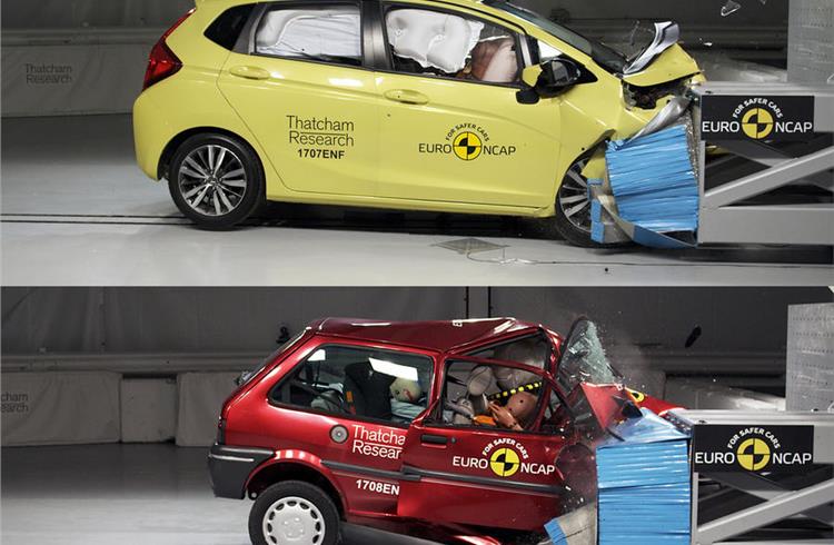 Euro NCAP 20th Anniversary – Thatcham Research crash tests the 1997 Rover 100 and a current Honda Jazz, dramatizing 20 years of advances in car safety.