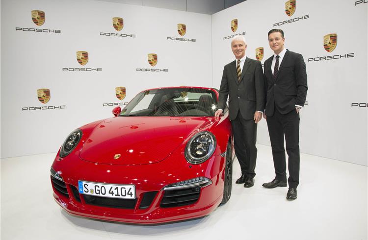Matthias Müller, chairman of the executive Board of Porsche AG (left) and Lutz Meschke, EVP (Finances and IT).