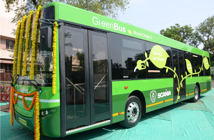 Scania’s ethanol-fuelled city bus goes on trials in Nagpur