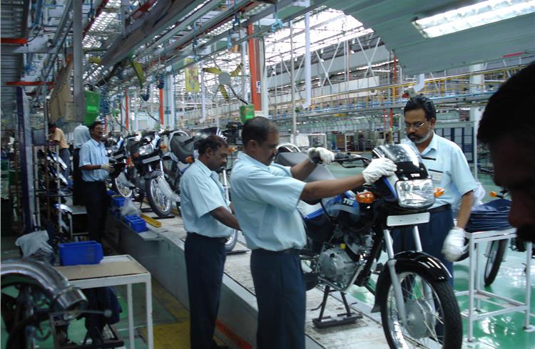 TVS currently has a two-wheeler manufacturing capacity of 3.8 million units across its Hosur, Mysore and Solan plants.