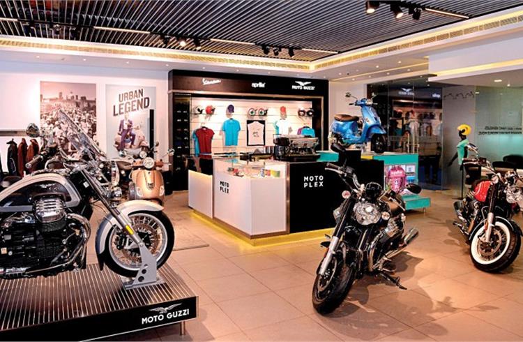 The Pune store is the flagship Motoplex store for Piaggio in the Indian market