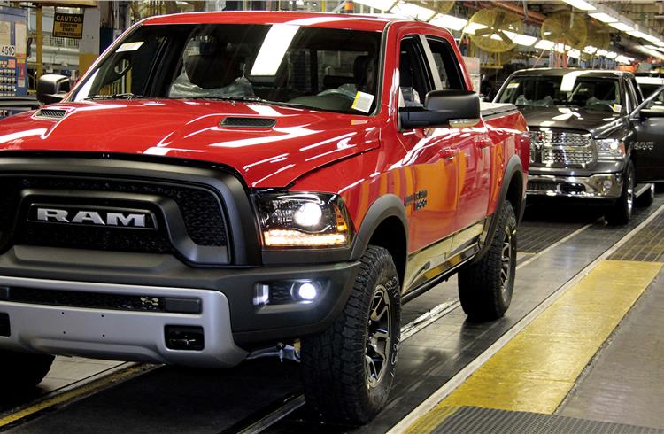 The Ram 1500 Rebel moves through its final stages on the assembly line at FCA US’ Warren (Michigan) Truck Assembly Plant.