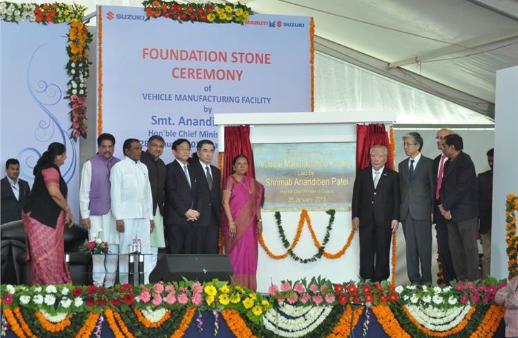 Suzuki lays foundation stone for new Gujarat plant
