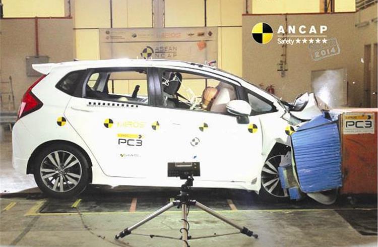 India-bound Jazz has been awarded a five-star safety rating by Australian NCAP.