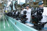 Engine assembly line at the Tapukara plant in Rajasthan, which has a manufacturing capacity of 1.8 million units