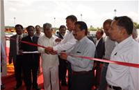 Anders Grundströmer, MD, Scania India, and Ravindra Bhandary, GM – Bangalore Metro, Canara Bank, inaugurate the new dealership in Bidadi.