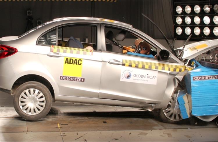 Tata Zest crash test results by Global NCAP