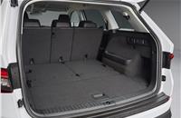 With a volume capacity of 720 to 2,065 litres (with rear seats folded), the Kodiaq has the largest boot in its class.
