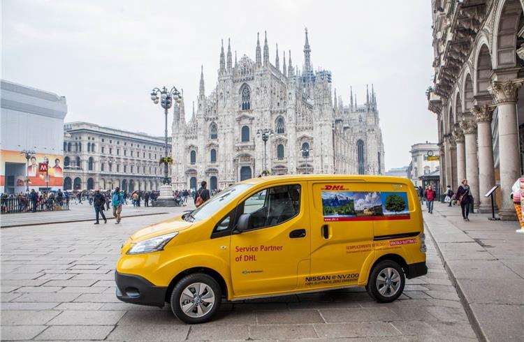 DHL Express puts 50 Nissan e-NV200 electric vans to work in Milan and Rome