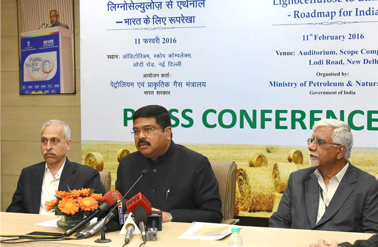 The Minister of State for Petroleum and Natural Gas (Independent Charge), Dharmendra Pradhan at the seminar on ‘Lignocellulose to Ethanol-Roadmap for India’ in New Delhi.