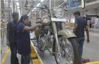 Royal Enfield’s Oragadam plant is busy churning out the Classic 350 to keep pace with demand.