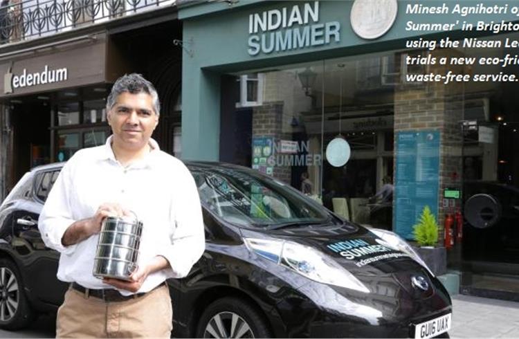 Indian hotelier in the UK uses Nissan Leaf for green takeaways