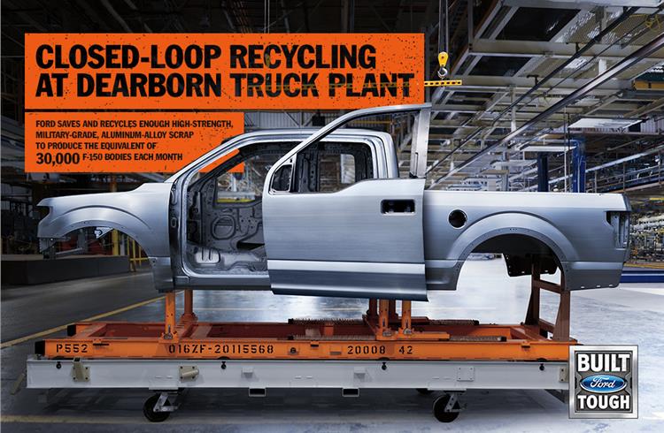 Ford recycles enough aluminium to build 30,000 F-150 bodies every month