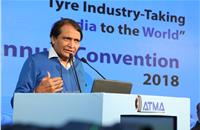 Suresh Prabhu, union minister for Commerce and Industry, addressing the ATMA Convention.