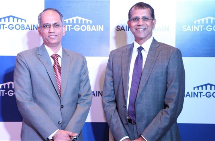R Subramanian, MD, Saint-Gobain India – Glass Business and B Santhanam , President – Flat Glass, South Asia, Malaysia & Egypt and MD – Saint-Gobain India at the investment announcement.