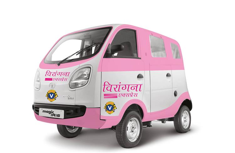 The Veerangana Express cab service in Gwalior will use the Tata Magic Iris as a safe and comfortable alternative for commuters who depend on three-wheelers.