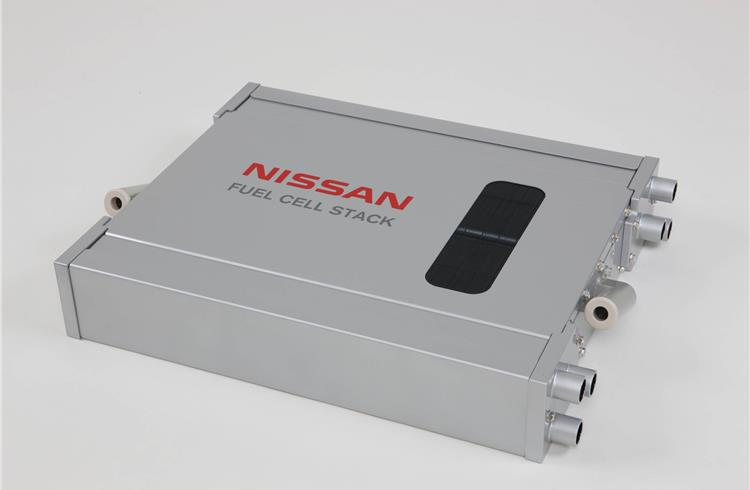 In 2011, Nissan's fuel cell stack saw  an increase in power generation performance and a power density 2.5 times greater than the 2005 model.