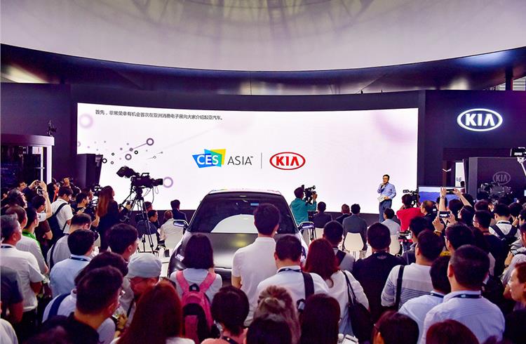 Kia news conference at 2018 CES Asia
