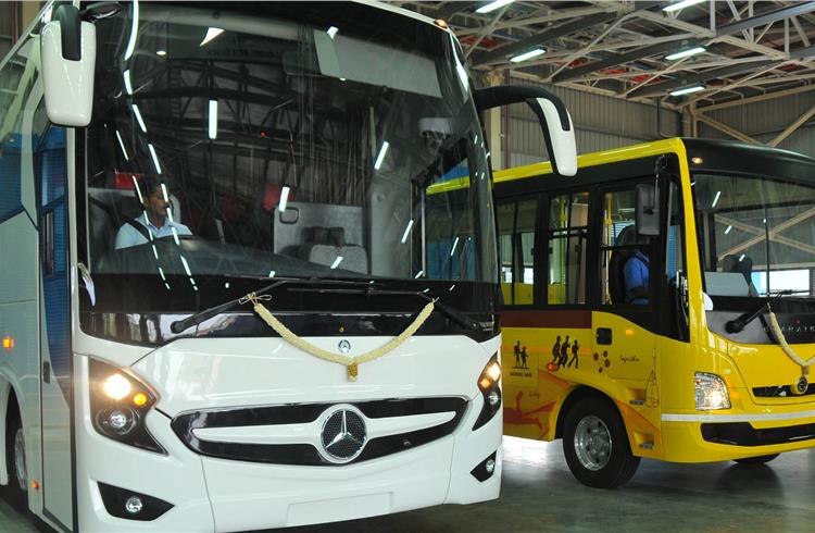 Daimler India CV begins rolling out BharatBenz and Mercedes-Benz buses
