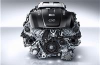 AMG's latest V8 engine uses a 'hot vee' twin-turbo set-up.